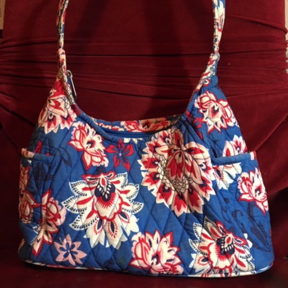 Bella Taylor Quilted Floral Cotton Zip Shoulder Handbag
